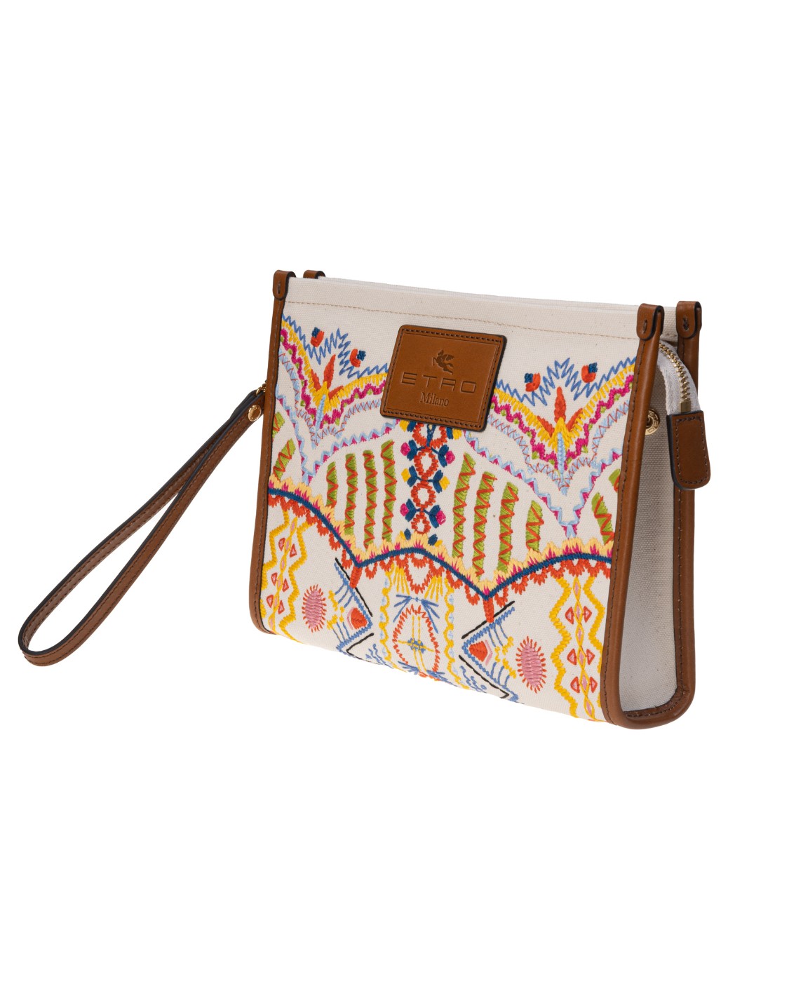 shop ETRO  Borsa: Etro Borsa in cotone con finiture in pelle, impreziosita con ricami ornamentali, disegni Paisley e fiori tinto filo.
Tasca interna.
Chiusura con zip.
Etichetta con logo ETRO e Pegaso ricamata sul fronte.
Dimensioni: 18 x 25 x 5 cm.
Composizione: 100% cotone.
Fabbricato in Italia.. 1H784 7035-8000 number 6877583